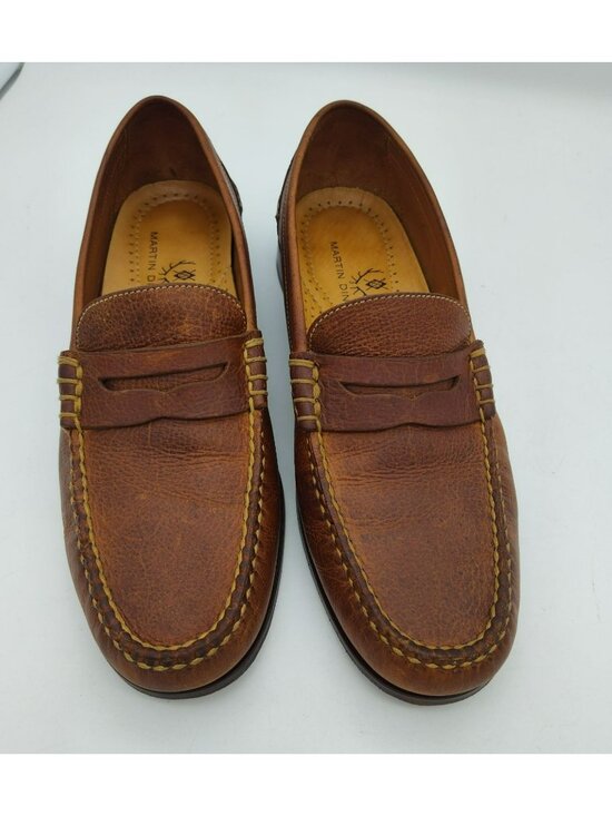 Martin Dingman All American Saddle Leather Penny Loafers, Chestnut, Men\'s 8.5 main image 5
